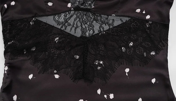 Lace Patchwork Printed Maxi Dress