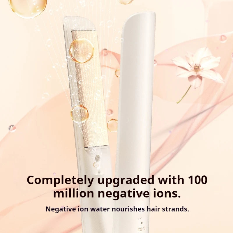 Hair Straightener Curler Iron Negative Ions Temp Adjustable Styling for Women Frizz Free Salon Results
